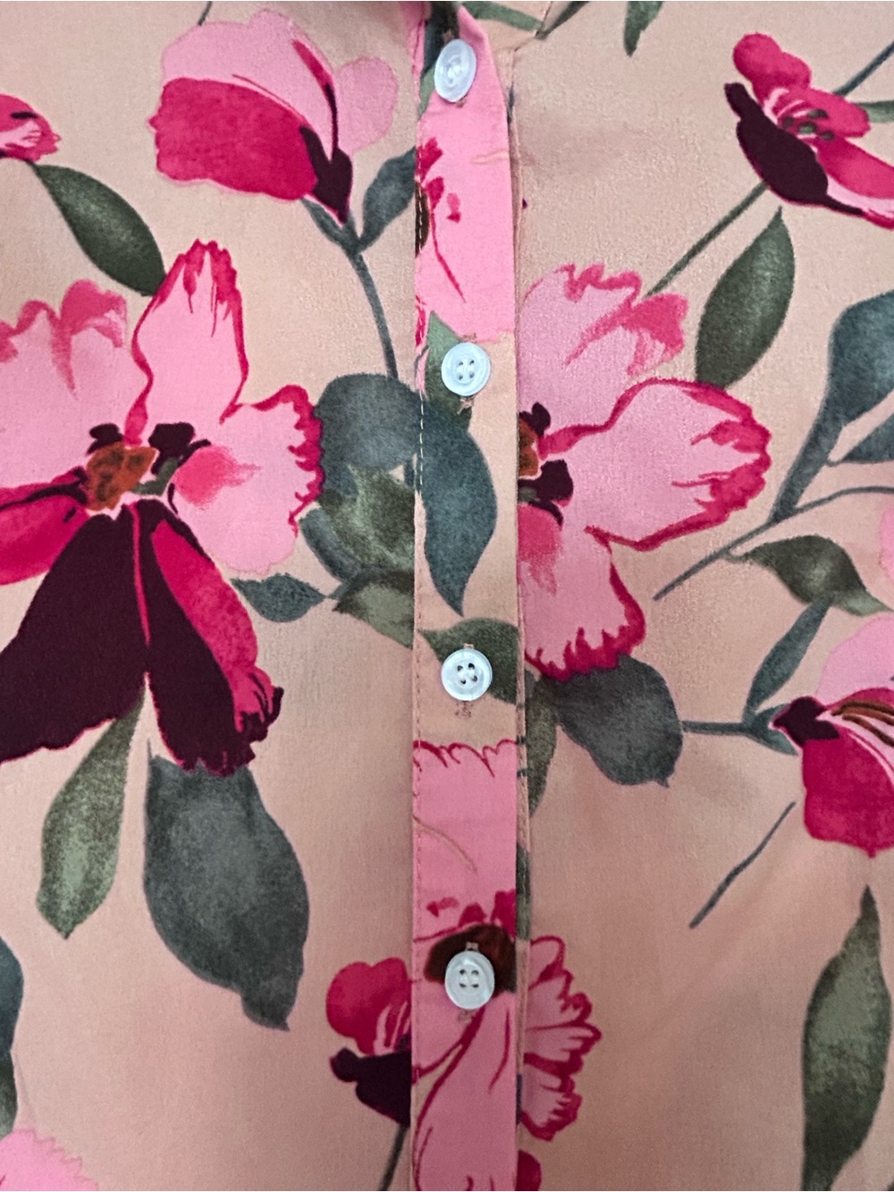 2 for 10$ 💕☀️ Floral top collared pink sz S - Picture 5 of 8